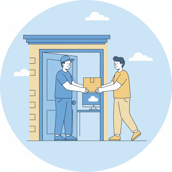 Boxes delivered to apartment door