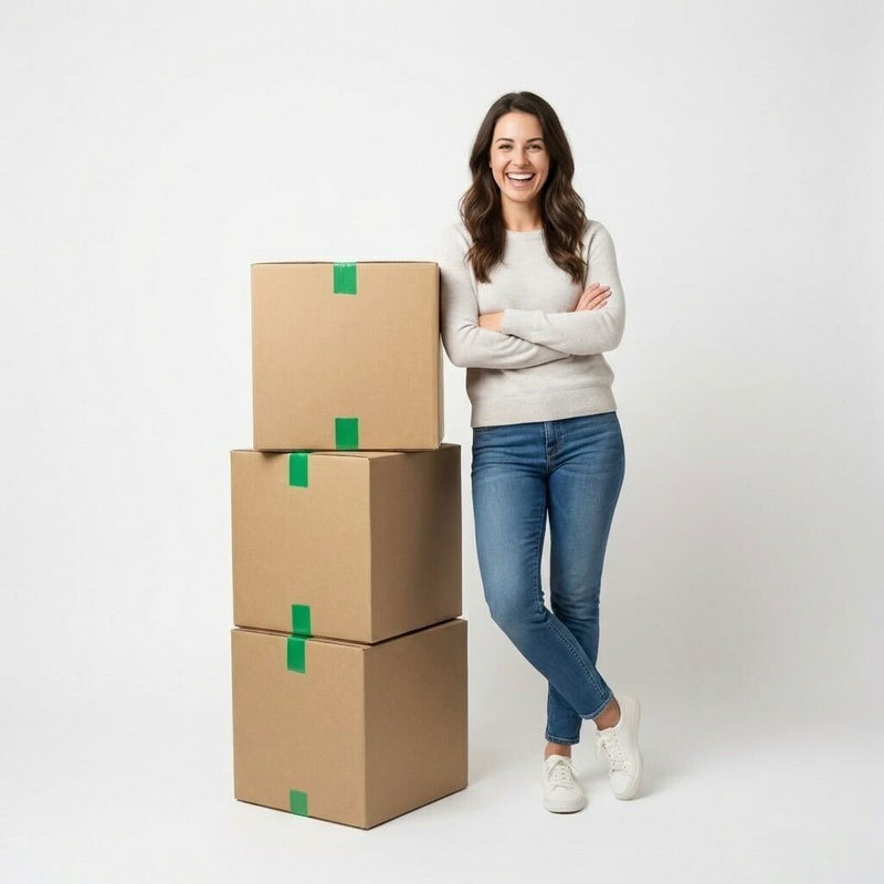 A packed Endless Storage box at home, ready for valet pickup